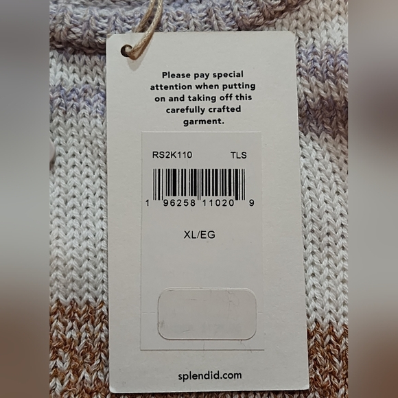 Splendid Artisanal Knit Tank Top XL Striped Marled Cotton Blend Sleeveless Shirt - Picture 7 of 8